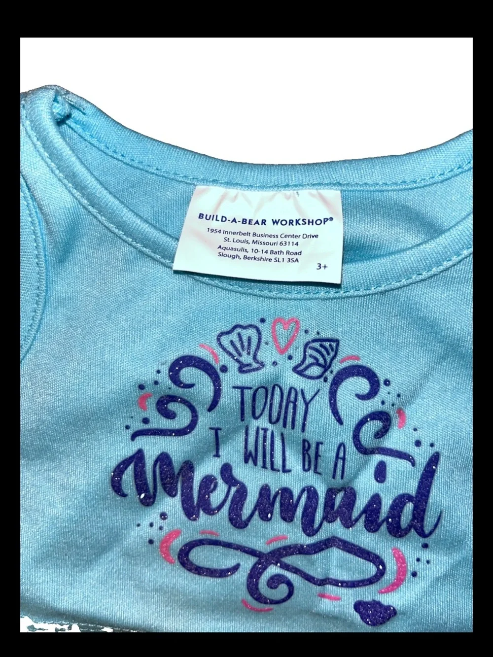 Build A Bear Workshop Mermaid Tank Top Shirt Today I Will Be A Mermaid Blue Top